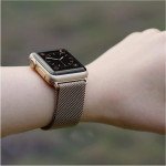 Wholesale Premium Color Stainless Steel Magnetic Milanese Loop Strap Wristband for Apple Watch Series 8/7/6/5/4/3/2/1/SE - 41MM/40MM/38MM (Gold)